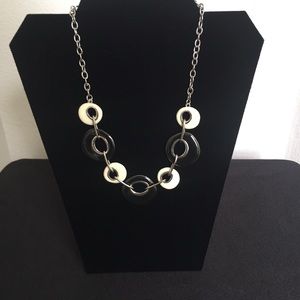 Premier Designs Black and Off-White Necklace